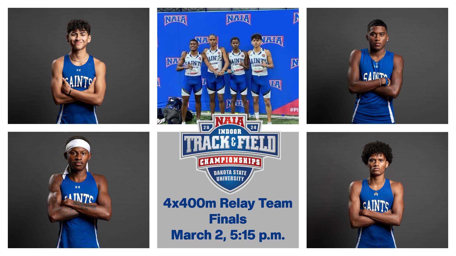 The 4x400m Relay team won the prelims and qualified for the finals.
