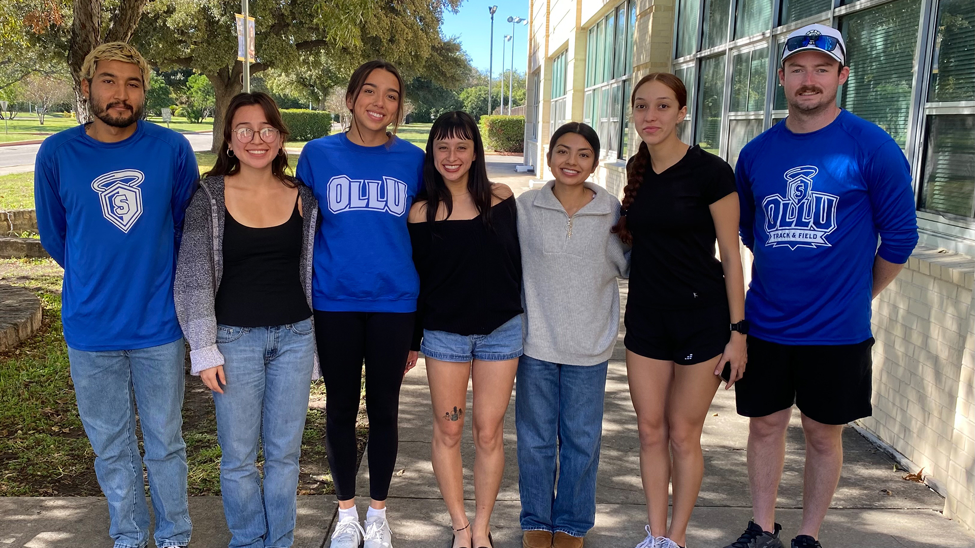 Pictured from left are Assistant Coach Jose Zarate, Valeria Pena, Victoria Bartlett, Mia Curiel, Liliana Hernandez, Claudia Helena Lopez and Head Coach Brett Charlton.